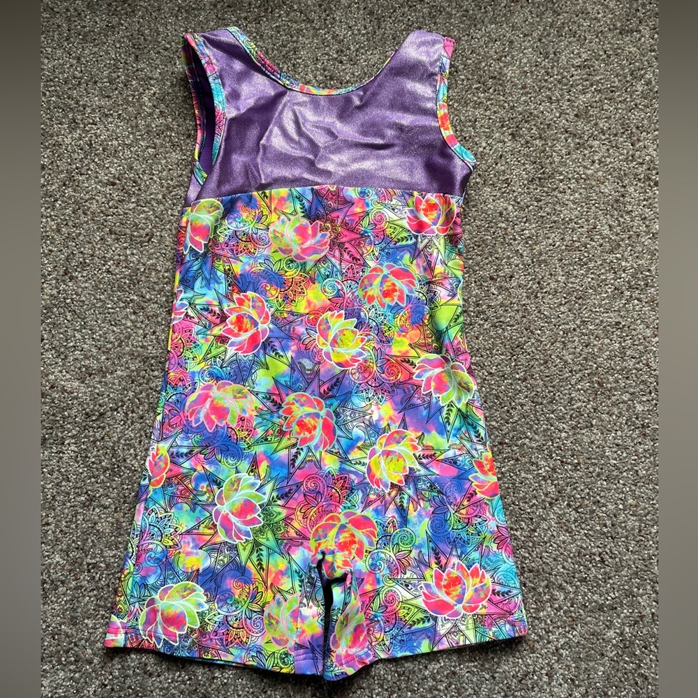 Girl’s Small Pelle Tie Dye Gymnastics Leotard